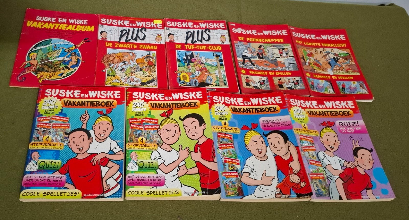 9 x Suske en Wiske verzamelboeken/vakantieboeken (21 strips), Boeken, Meerdere stripboeken, Ophalen of Verzenden, Gelezen, Willie Vandersteen
