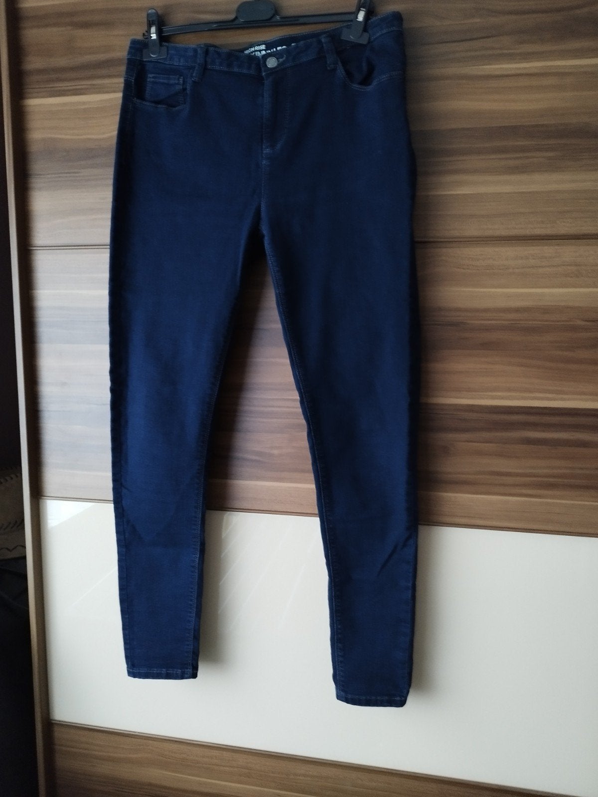 als nieuw donker blauwe jeans stretch skinny broek 44, Kleding | Dames, Ophalen of Verzenden