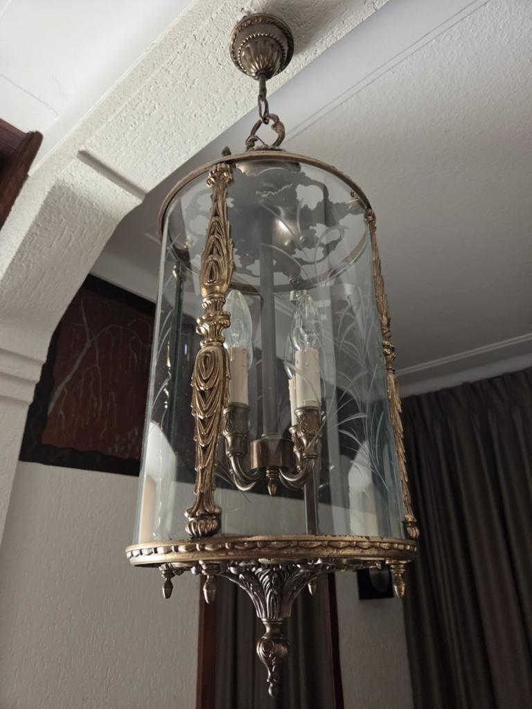 Messing hallamp / hanglamp / lamp antiek, Antiek en Kunst, Ophalen