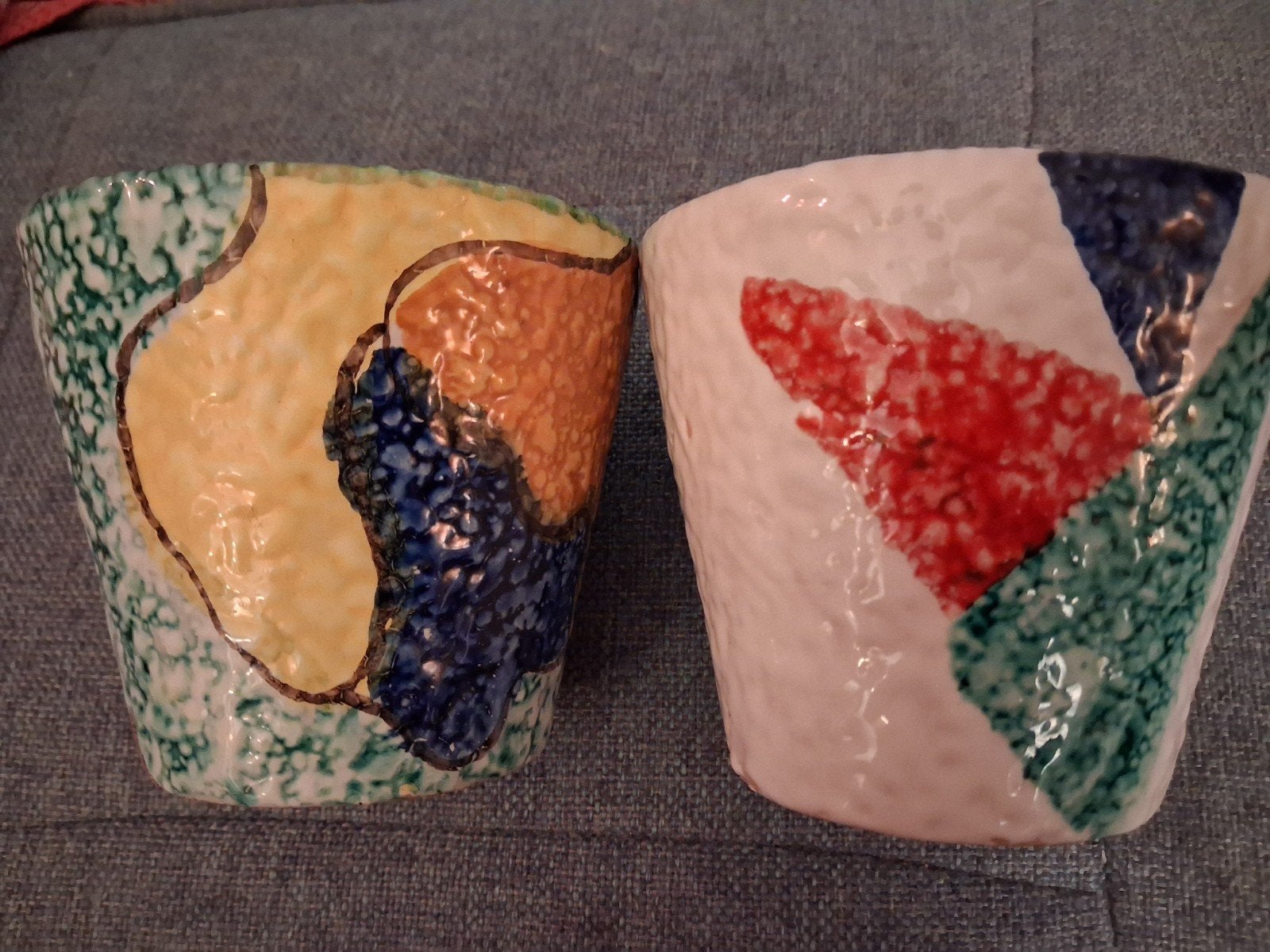 Vintage Italiaanse bloempotten - Set van 2, Gebruikt, Verzenden, Rond, Binnen