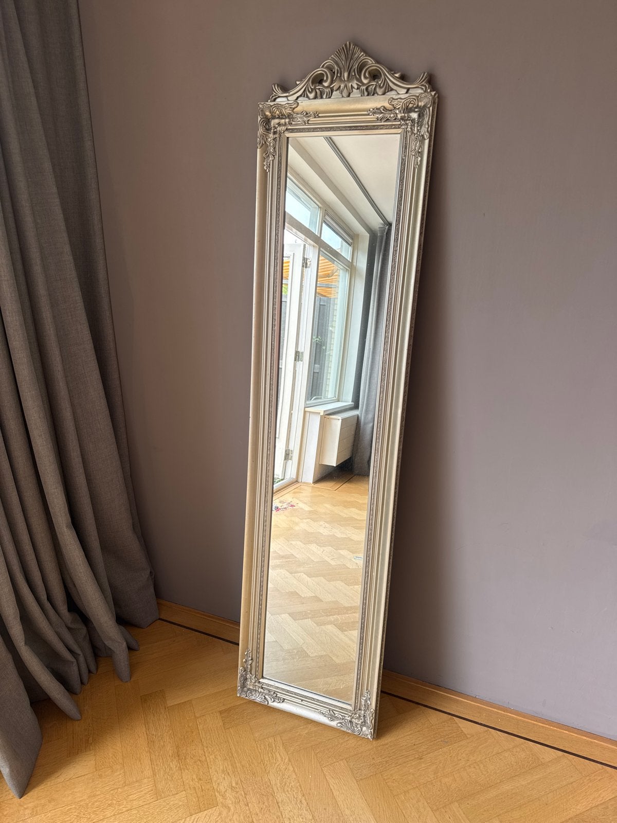 Grote Barok Spiegel - Goudkleurig, Huis en Inrichting, Woonaccessoires | Spiegels, Ophalen, Gebruikt, 150 tot 200 cm, Rechthoekig