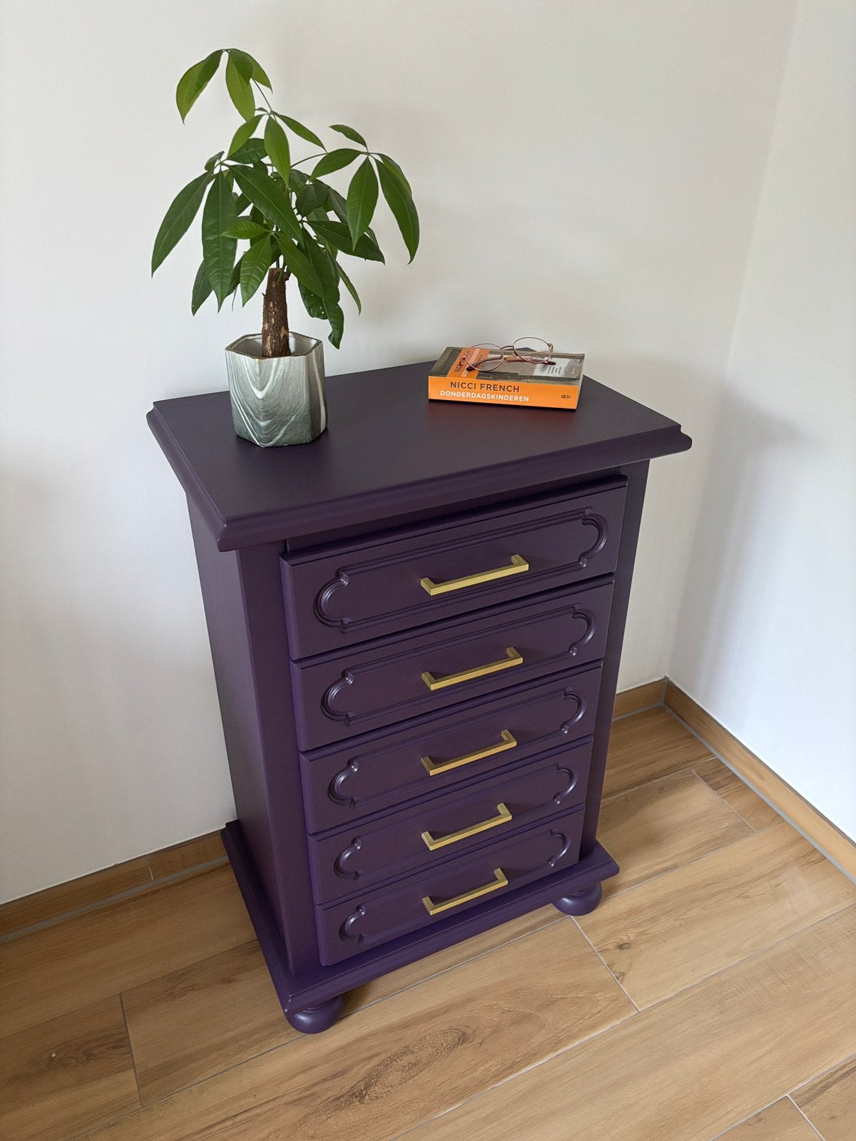 ⭐️ Stijlvol eiken ladekastje - vintage gerestyled, Ophalen, Gebruikt, 5 laden of meer, Eikenhout