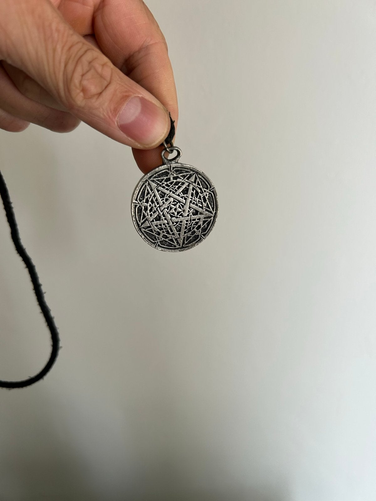 Pagan Pentagram Hanger Ketting - Zilverkleurig, Gebruikt, Ophalen of Verzenden, Zilver, Overige materialen