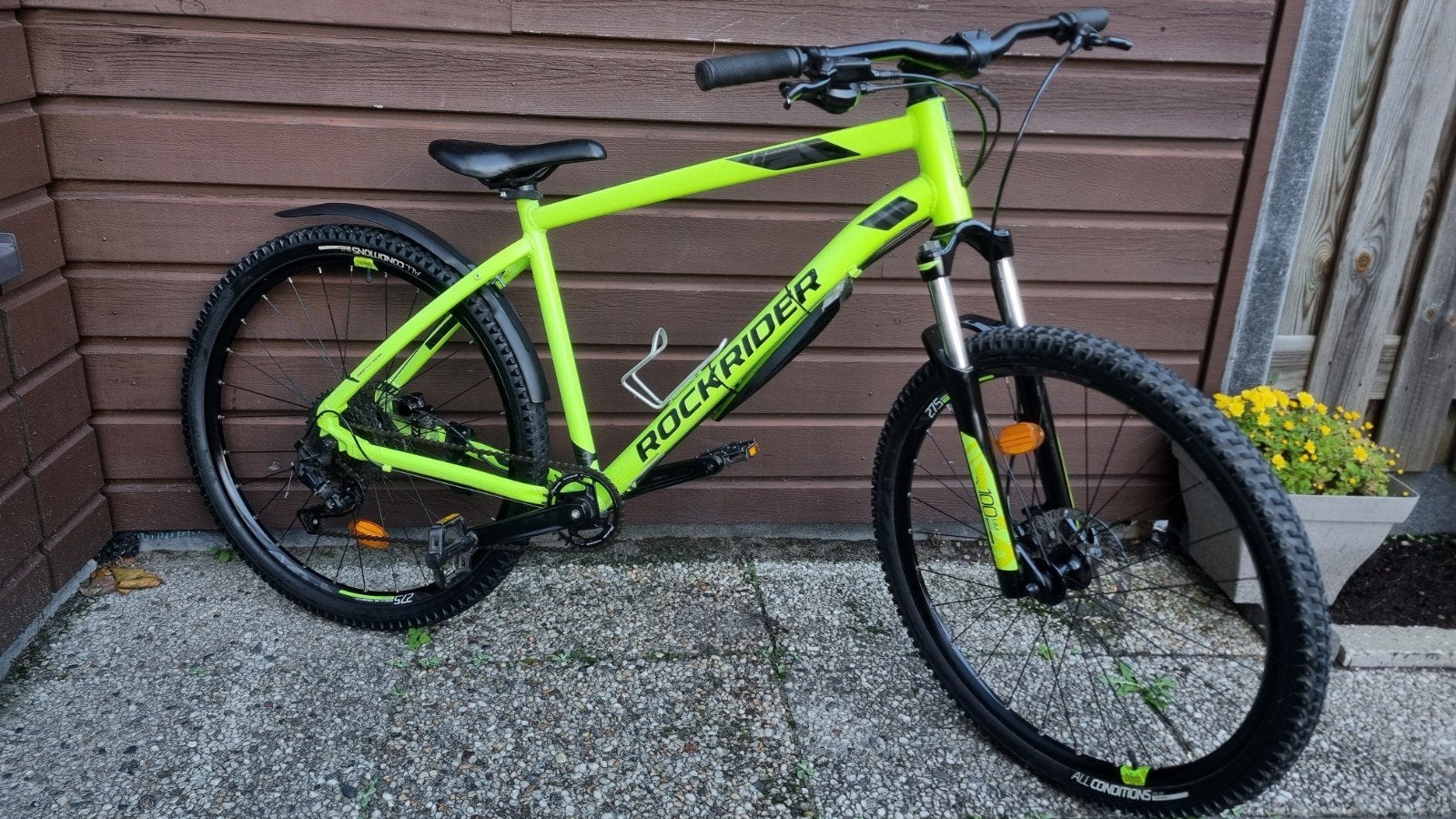 Stoere kinder mountainbike rockrider met schijfremmen 27.5", Fietsen en Brommers, Gebruikt, Velgrem, Rockrider, Handrem