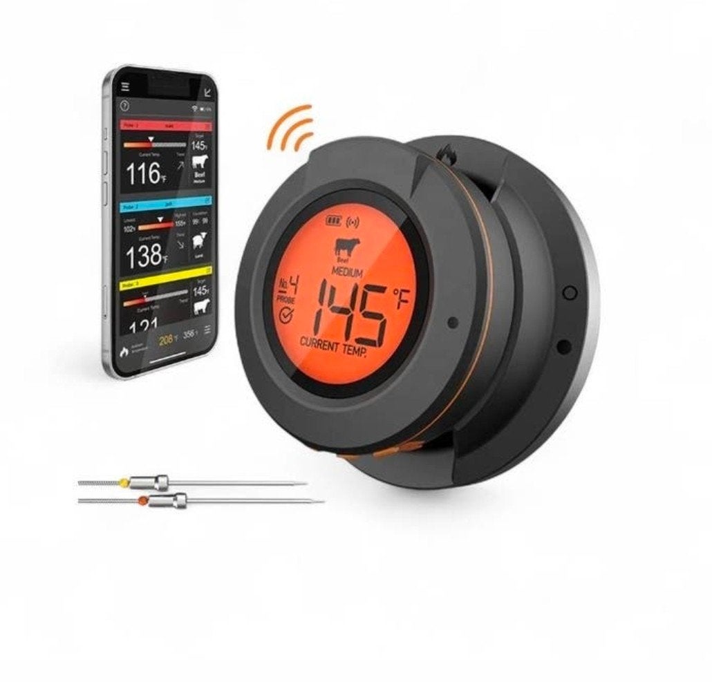 Kamado Bluetooth Thermometer - Dome & Kerntemperatuur, Verzenden