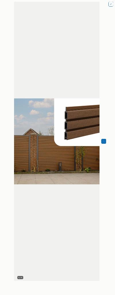 Composiet schutting Rhombus profiel – set (1.85m) – €130, Kunststof, 1 tot 2 meter, Minder dan 3 meter, Nieuw