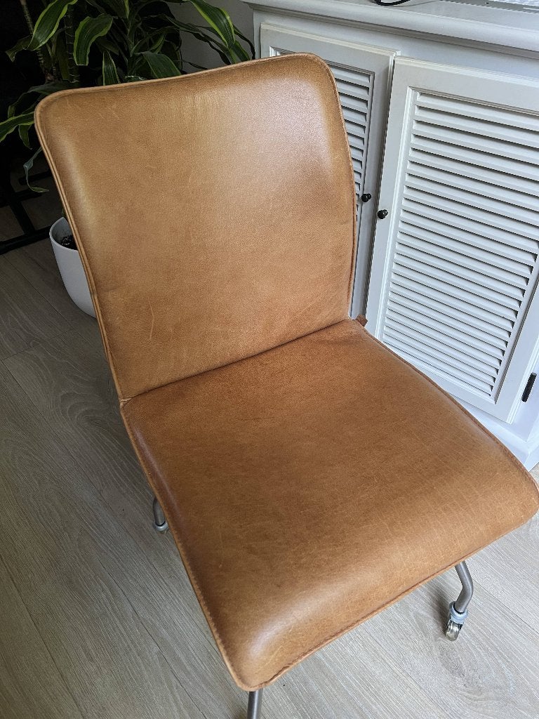 6x Enzo Luca Cable eetkamerstoel | Cognac leer | Nette staat, Ophalen, Gebruikt, Bruin, Vijf, Zes of meer stoelen