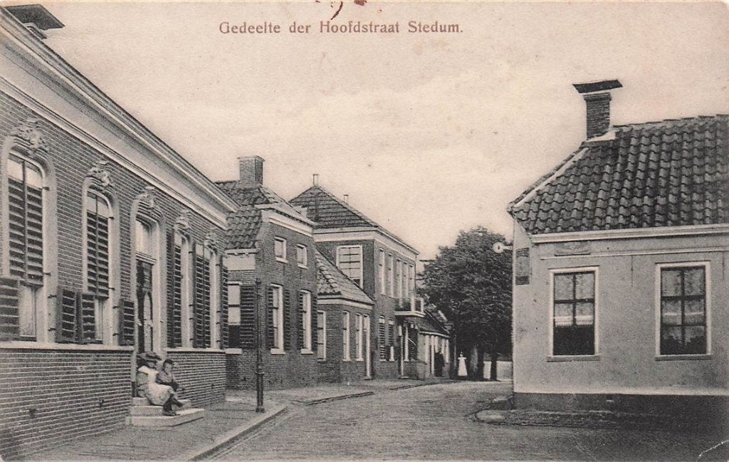 703-133-027 Gedeelte der Hoofdstraat Stedum, Verzenden, Voor 1920, Groningen