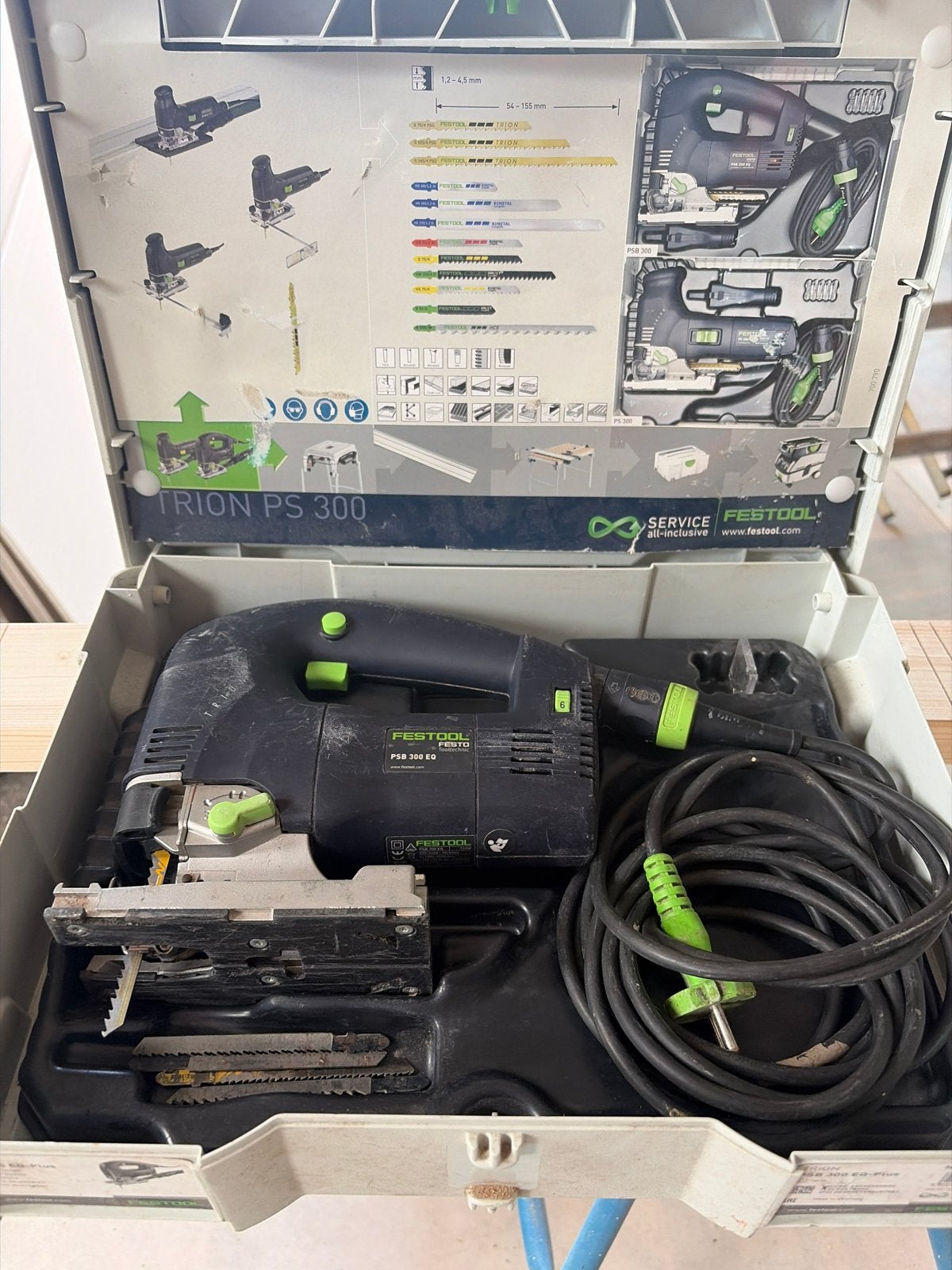 Festool Decoupeerzaag Trion PS 300 EQ-Plus in Systainer, Doe-het-zelf en Verbouw, Ophalen, Gebruikt, 600 tot 1200 watt, Decoupeerzaag