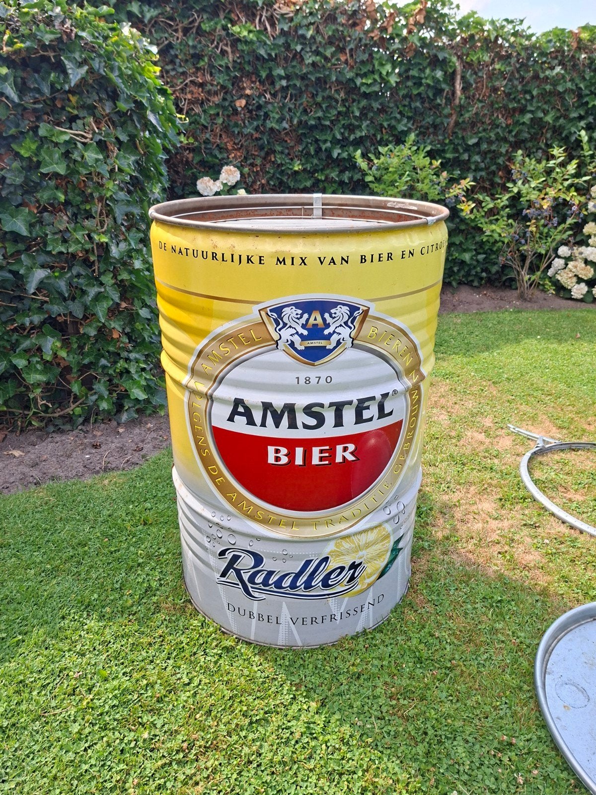 Amstel Radler BBQ vat met rooster en deksel, Tuin en Terras, Ophalen, Gebruikt, Amstel