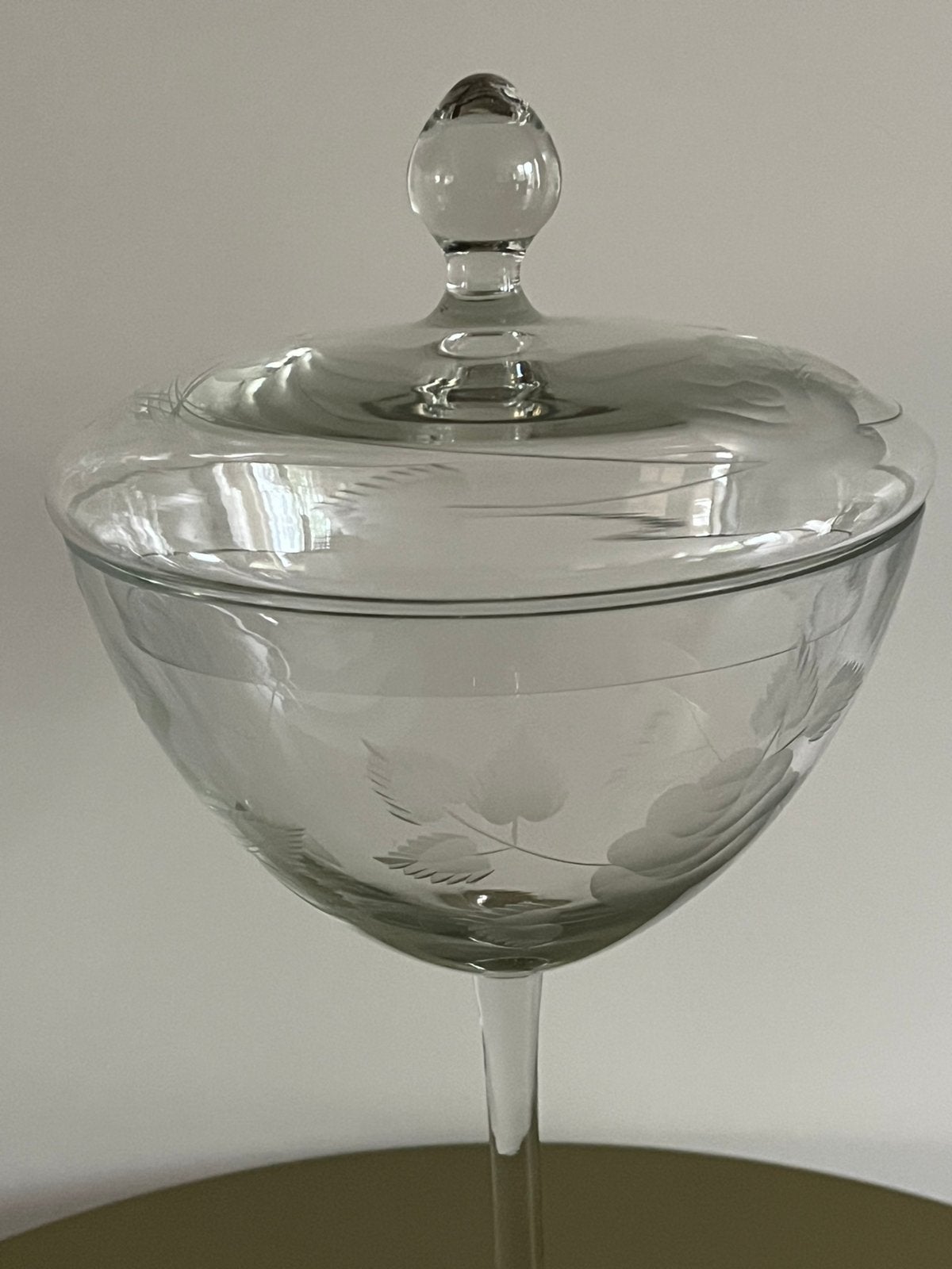 Gave bonbonnière of pedestaal gembercoupe, Huis en Inrichting, Glas, Ophalen of Verzenden, Gebruikt