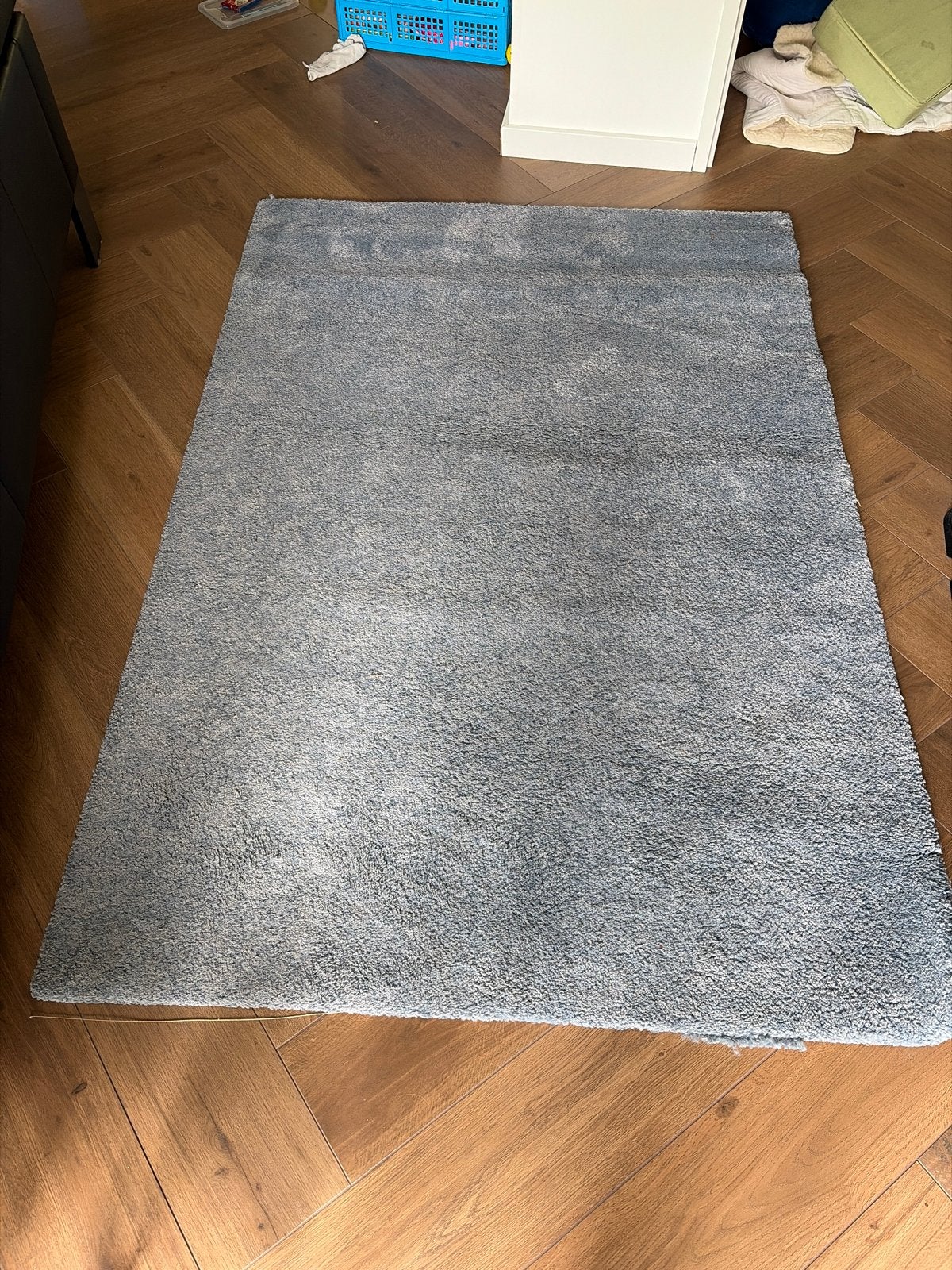 Blauw vloerkleed 1.95m x 1.32m, Gebruikt, 100 tot 150 cm, Blauw, Ophalen of Verzenden