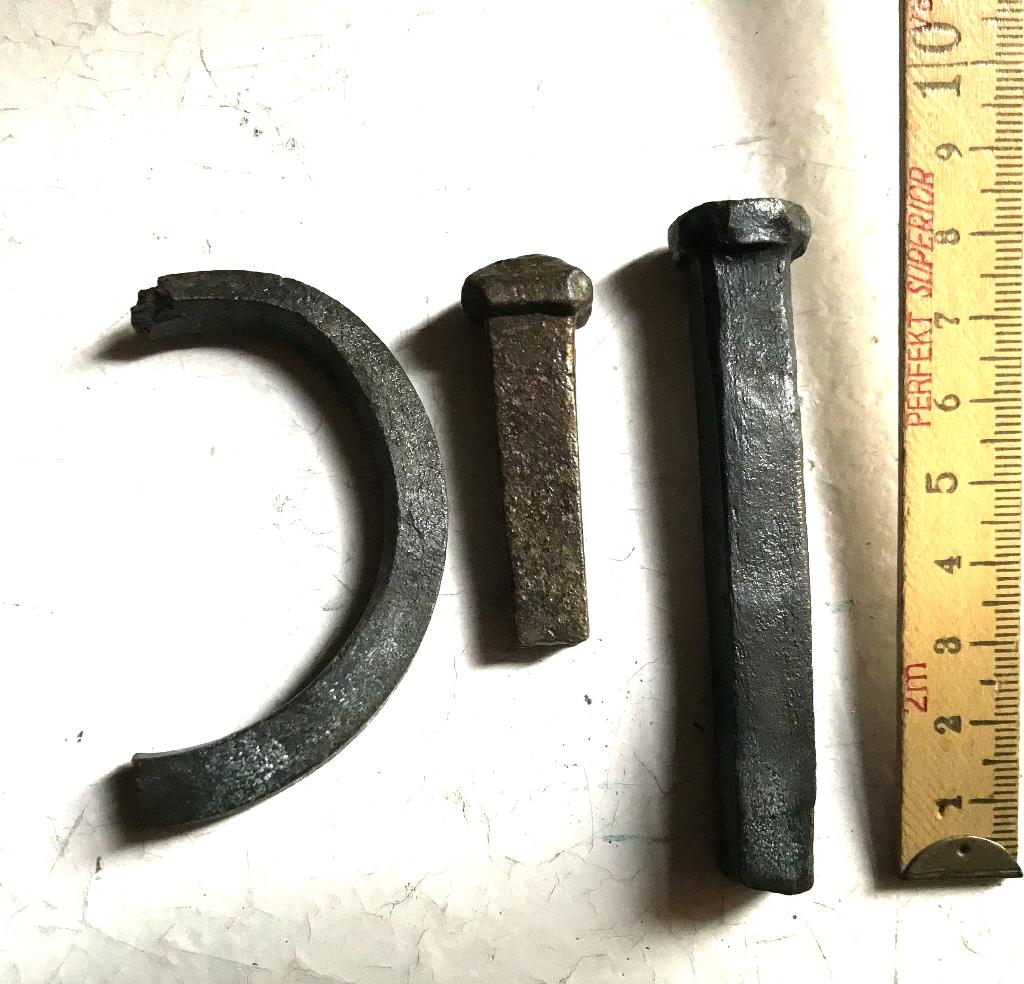 3 bronzen spijkers scheepswrak ca. 1800 bodemvondst, Verzenden