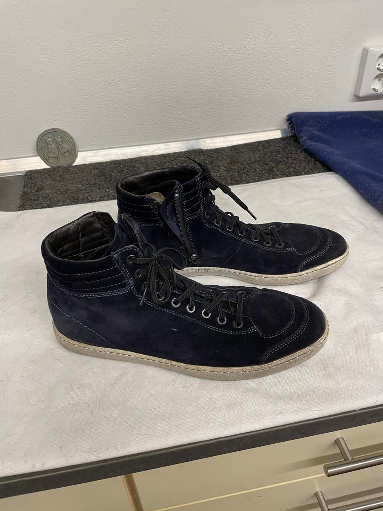 Originele Santoni halfhoge sneakers maat 44 (9,5), Kleding | Heren, Ophalen of Verzenden, Gedragen, Blauw, Sneakers of Gympen