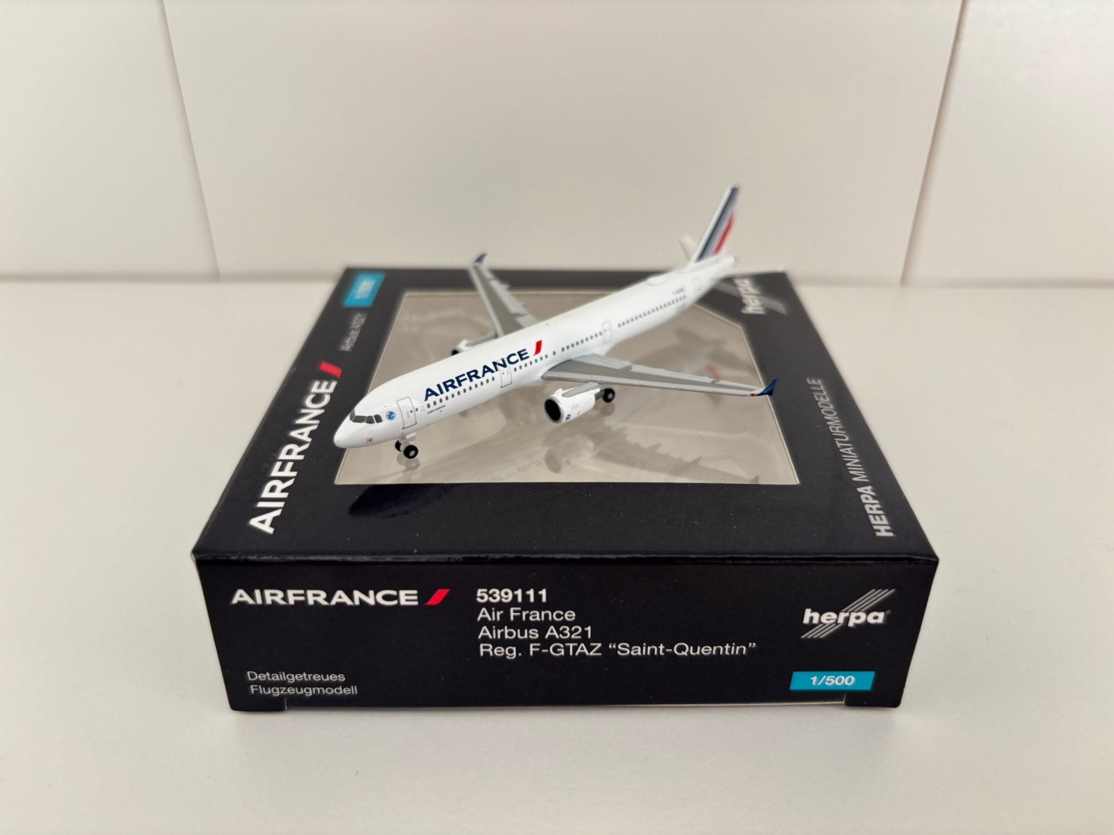 Herpa 539111 Air France Airbus A321 1:500, Verzamelen, Ophalen of Verzenden, Zo goed als nieuw, Schaalmodel