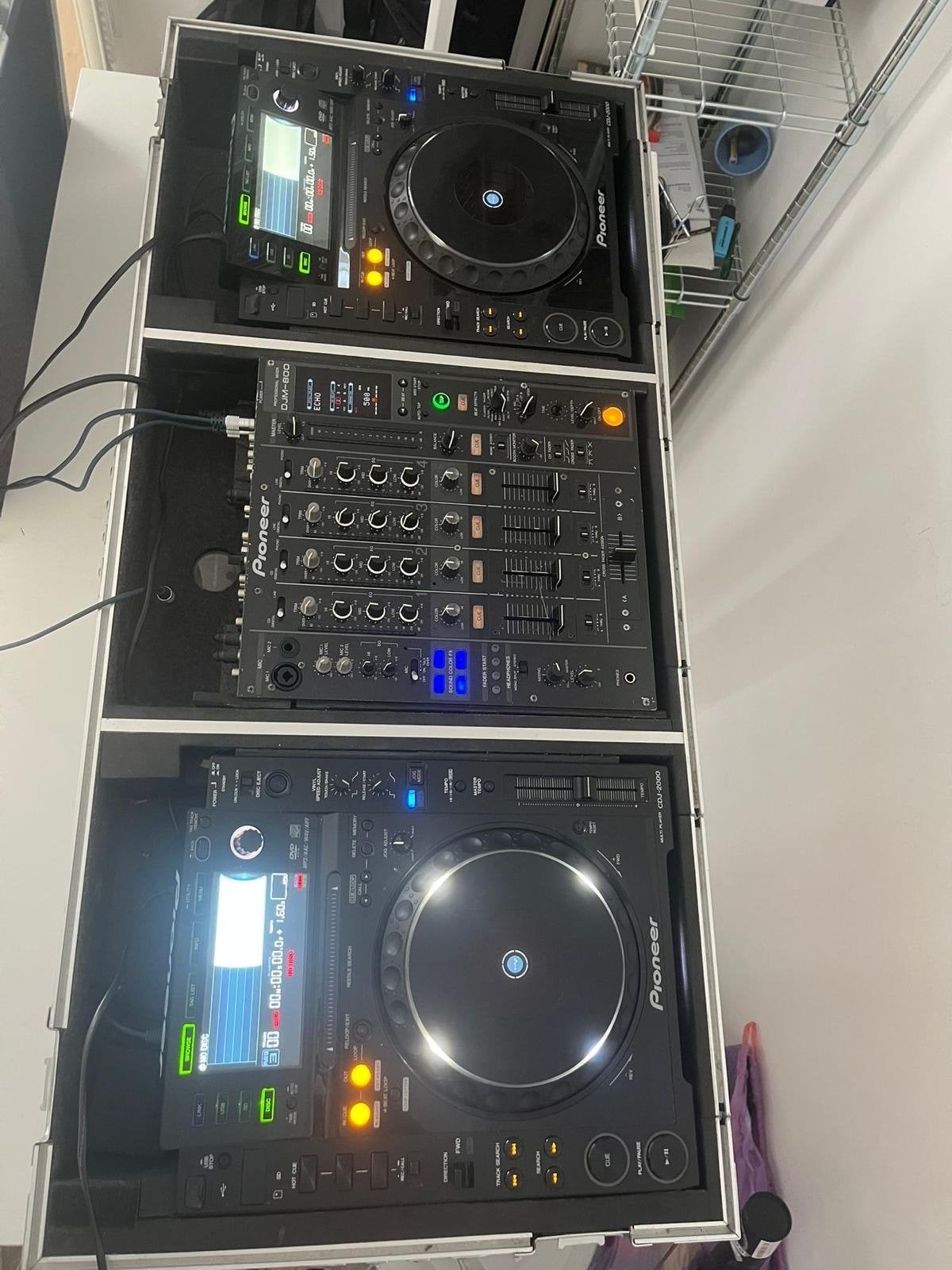 Pioneer DJ-set: 2x CDJ-2000, DJM-800, flightcase, Ophalen, Gebruikt, Dj-set, Pioneer