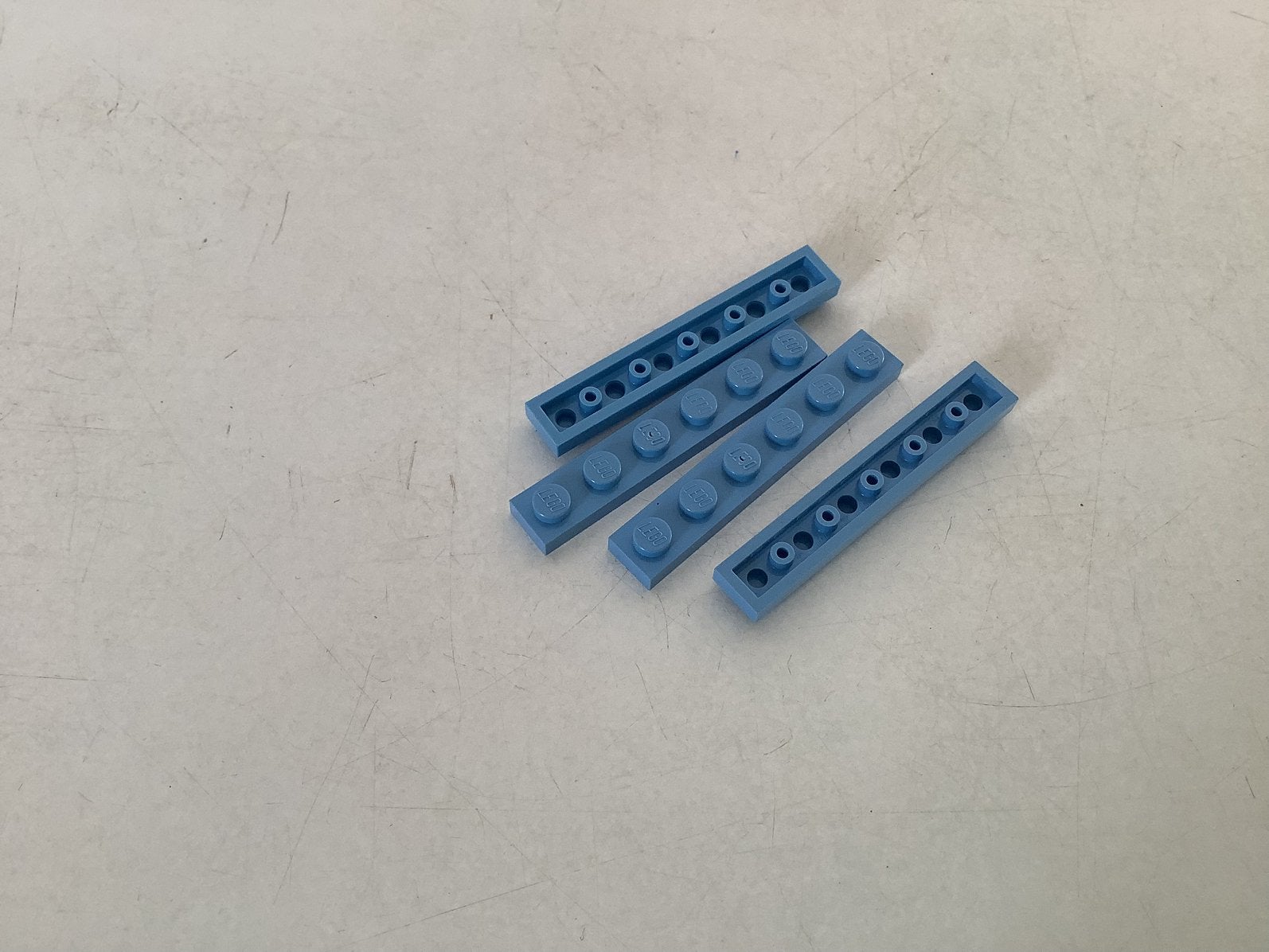 Lego plaat 1x6 midden blauw, Ophalen of Verzenden, Gebruikt, Losse stenen, Lego