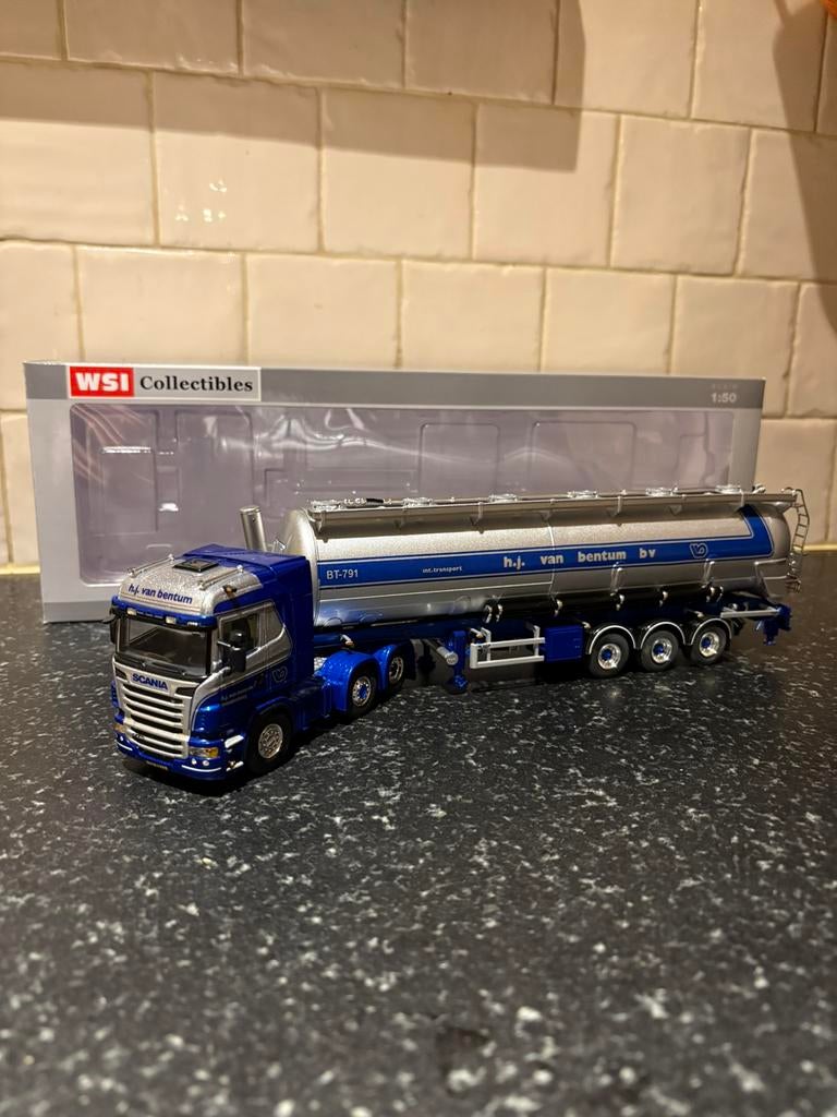 Scania R bulkoplegger H.J. Van Bentum WSI, Hobby en Vrije tijd, Modelauto's | 1:50, Ophalen of Verzenden, Nieuw, Bus of Vrachtwagen