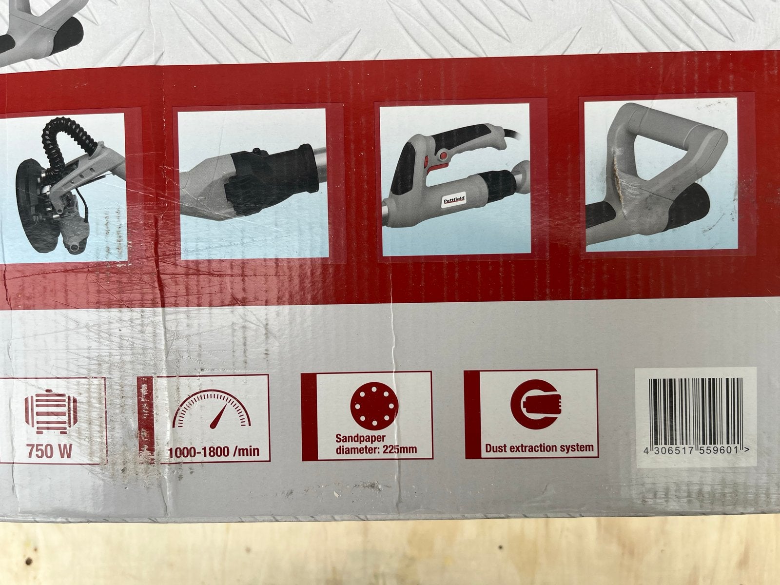 Pattfield PWD750T Muur- en plafondschuurmachine 750W, Ophalen of Verzenden, Zo goed als nieuw, 600 tot 1200 watt, Overige typen