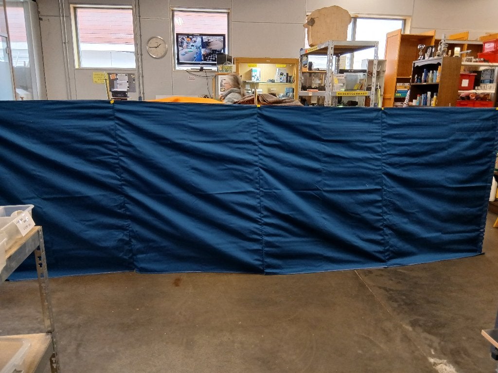 Stevig windscherm van blauw tentzeildoek 500x150 cm, Caravans en Kamperen, Ophalen, ., Zo goed als nieuw, .