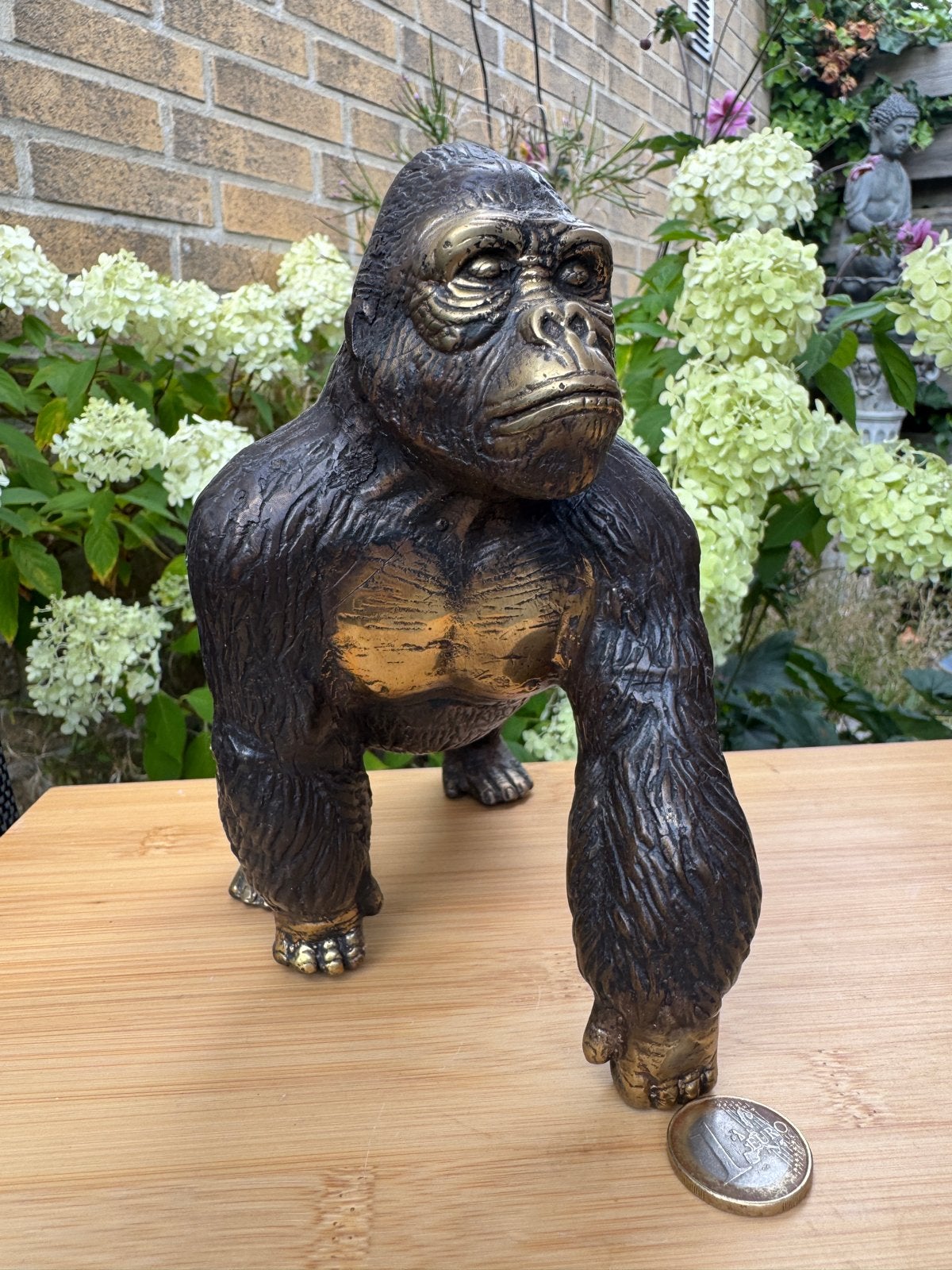 Bronzen King Kong Beeld - Zeldzaam en Gedetailleerd, Minder dan 20 cm, Verzenden, Beeld, Bruin