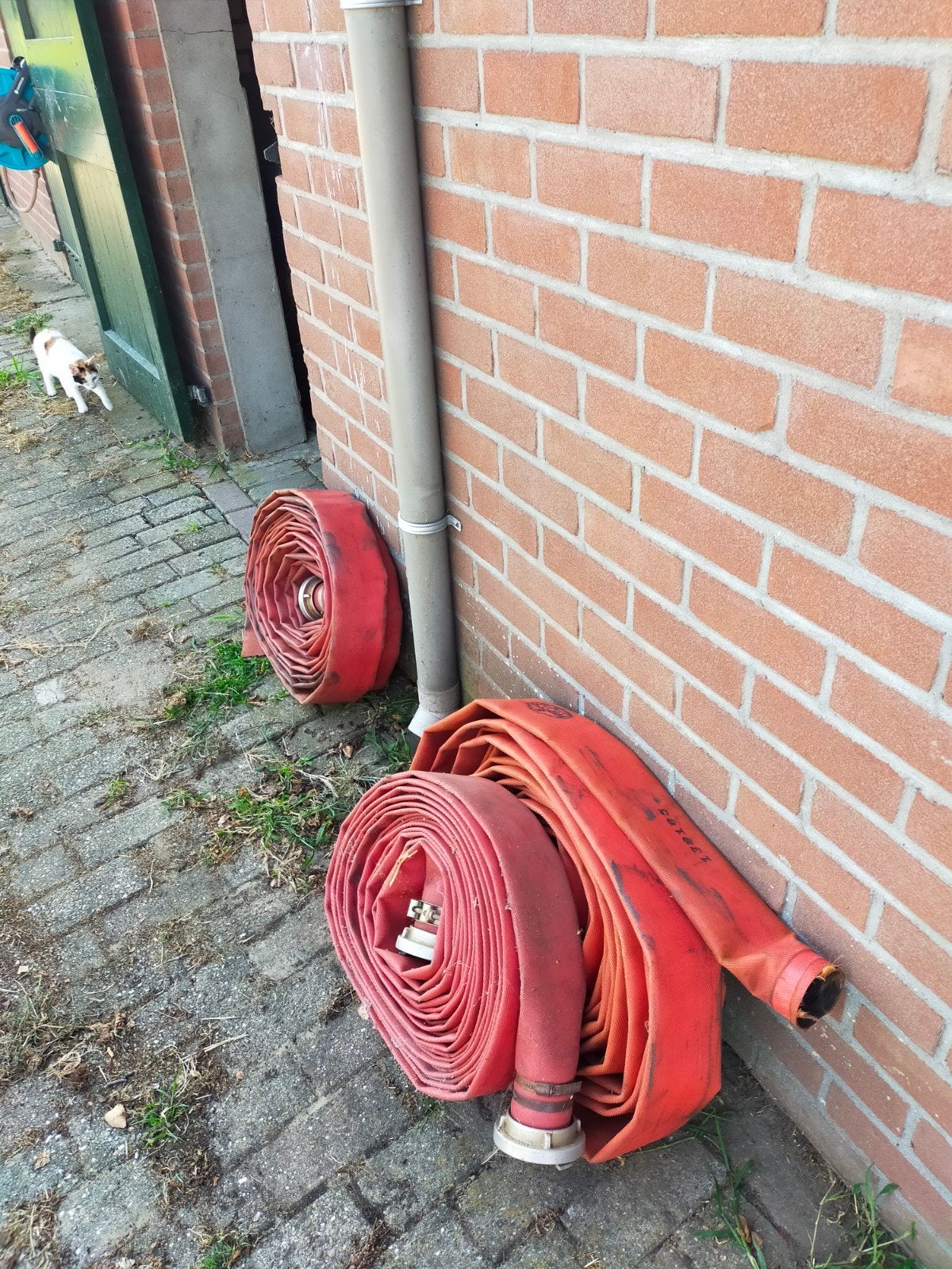 3x Brandslang 20 meter, 75 mm doorsnede, Ophalen