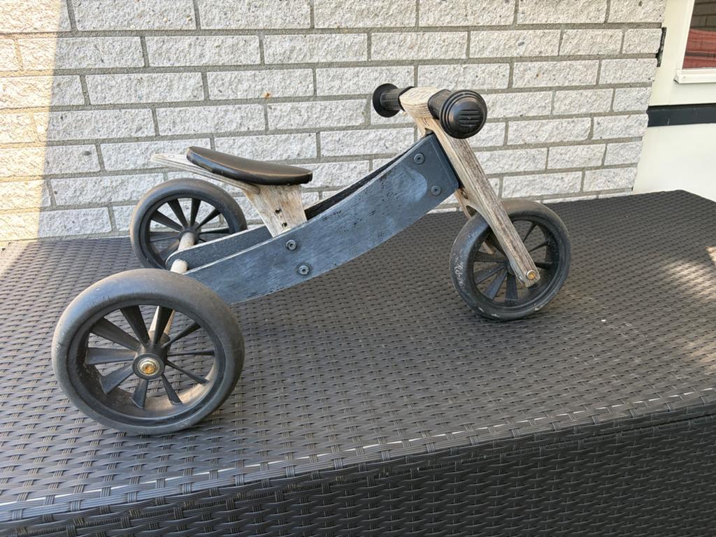 Houten loopfiets, om te bouwen naar tweewieler, Ophalen of Verzenden, Gebruikt, Loopfiets