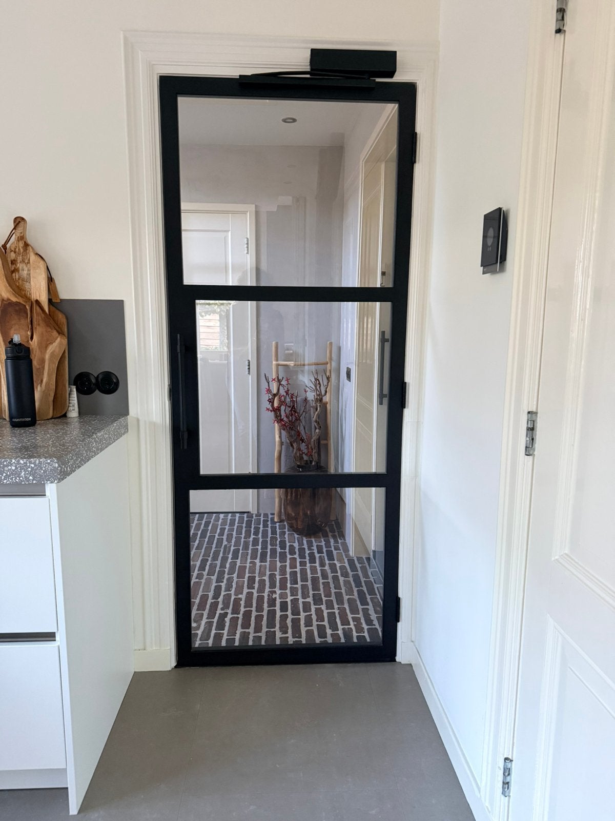2 luxe stalen binnendeuren | Gelaagd glas | Deurdrangers, Ophalen, 80 tot 100 cm, Binnendeur, 200 tot 215 cm