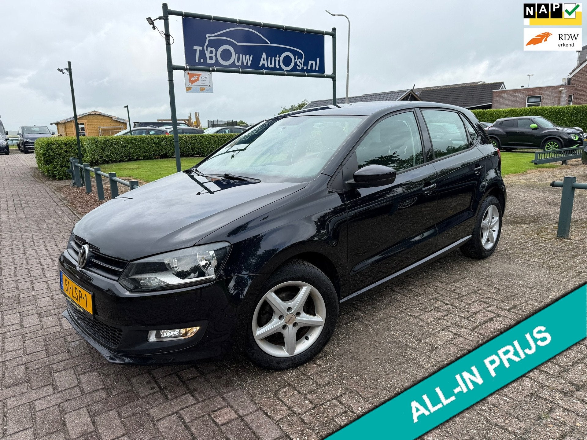 Volkswagen Polo VERKOCHT, Auto's, Voorwielaandrijving, 4 cilinders, Zwart, Origineel Nederlands