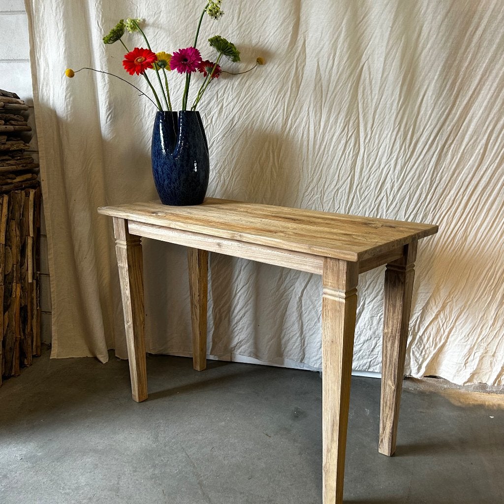 Sidetable - 110 x 48 cm - robuust massief teak - TTM Wonen, TTM Wonen, Meubels – (Perzische) Tapijten en Woonaccessoires, 100 tot 150 cm