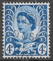 GB - WALES 4d. zegel - Koningin Elisabeth II - 1967, Postzegels en Munten, Verzenden, Gestempeld