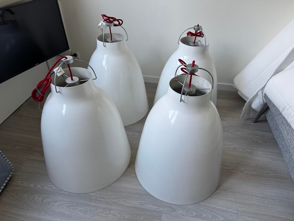 Fritz Hansen Caravaggio P4 grote witte design lampen, Ophalen, Zo goed als nieuw, Minder dan 50 cm