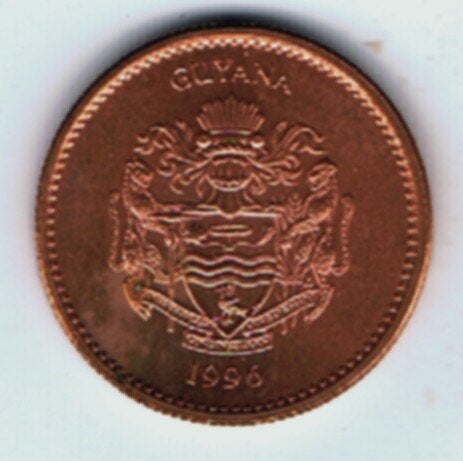 23-1461 Guyana 1 dollar 1996, Ophalen of Verzenden, Zuid-Amerika, Losse munt