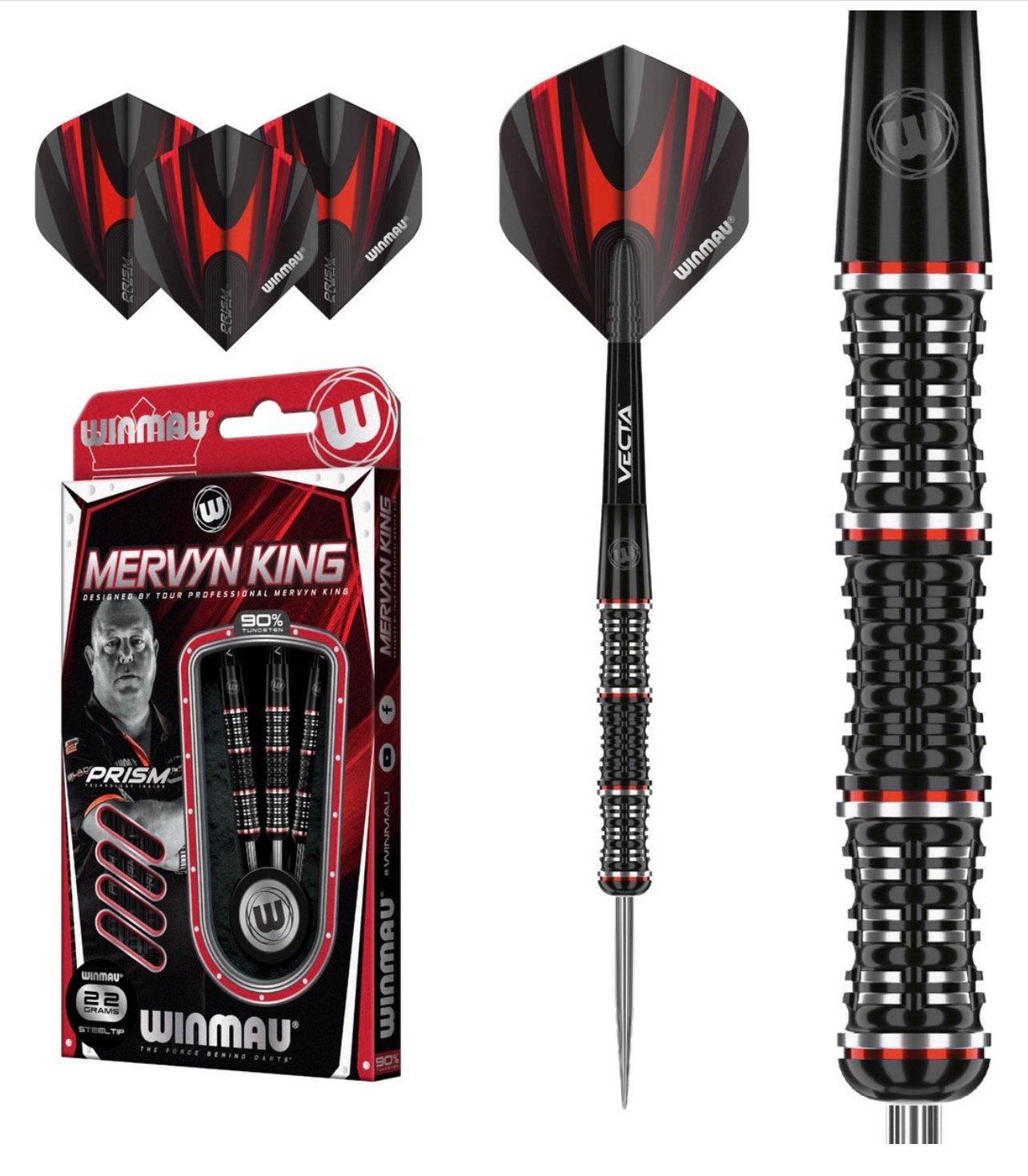 Winmau Mervyn King Special Edition 90% - Dartpijlen 20 gram, Sport en Fitness, Ophalen of Verzenden, Nieuw, Pijlen