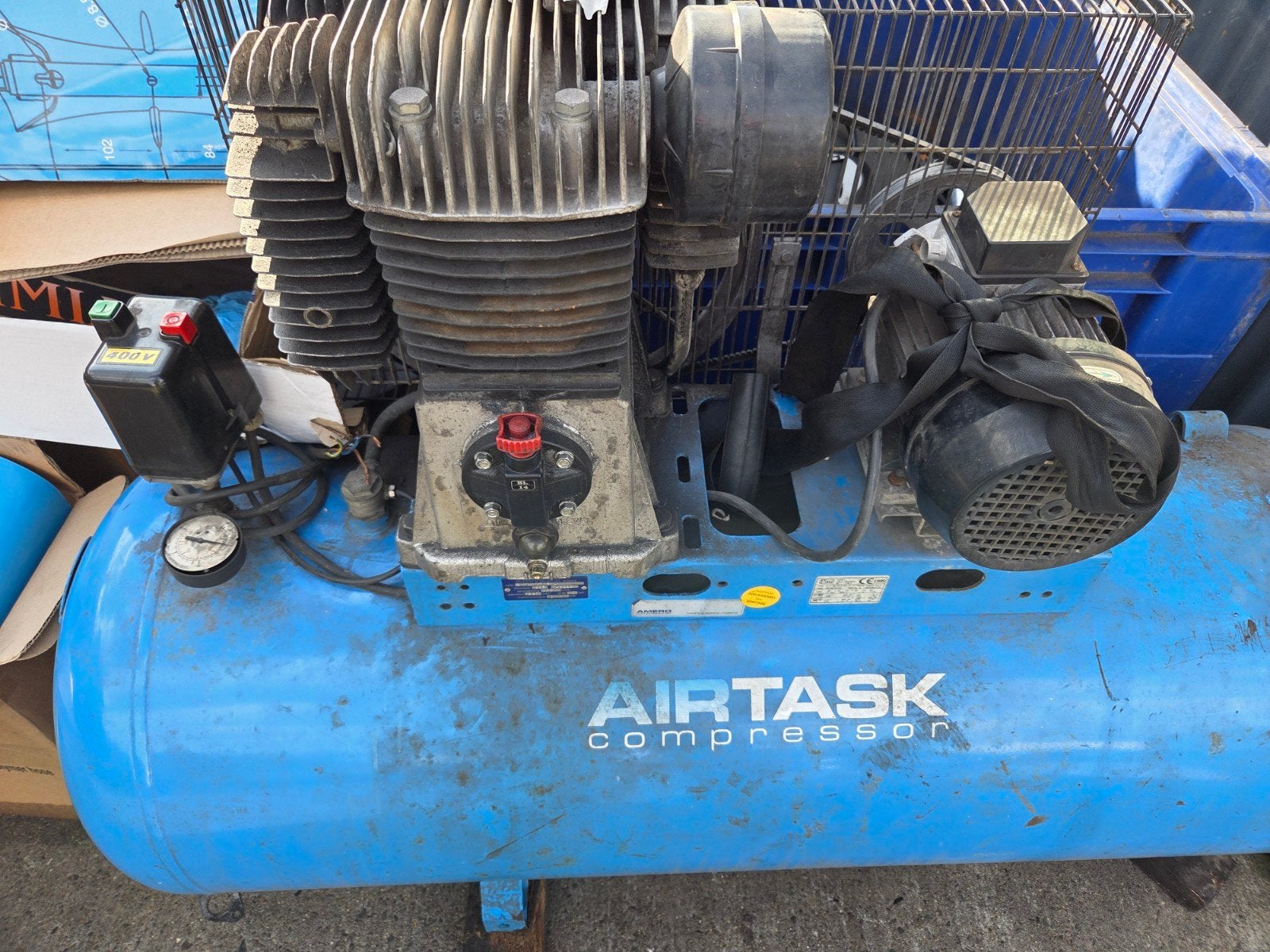 Airtask Compressor - Elektromotor defect - Onderdelen/Repara, Gebruikt, Ophalen of Verzenden, 200 tot 400 liter/min, 10 bar of meer