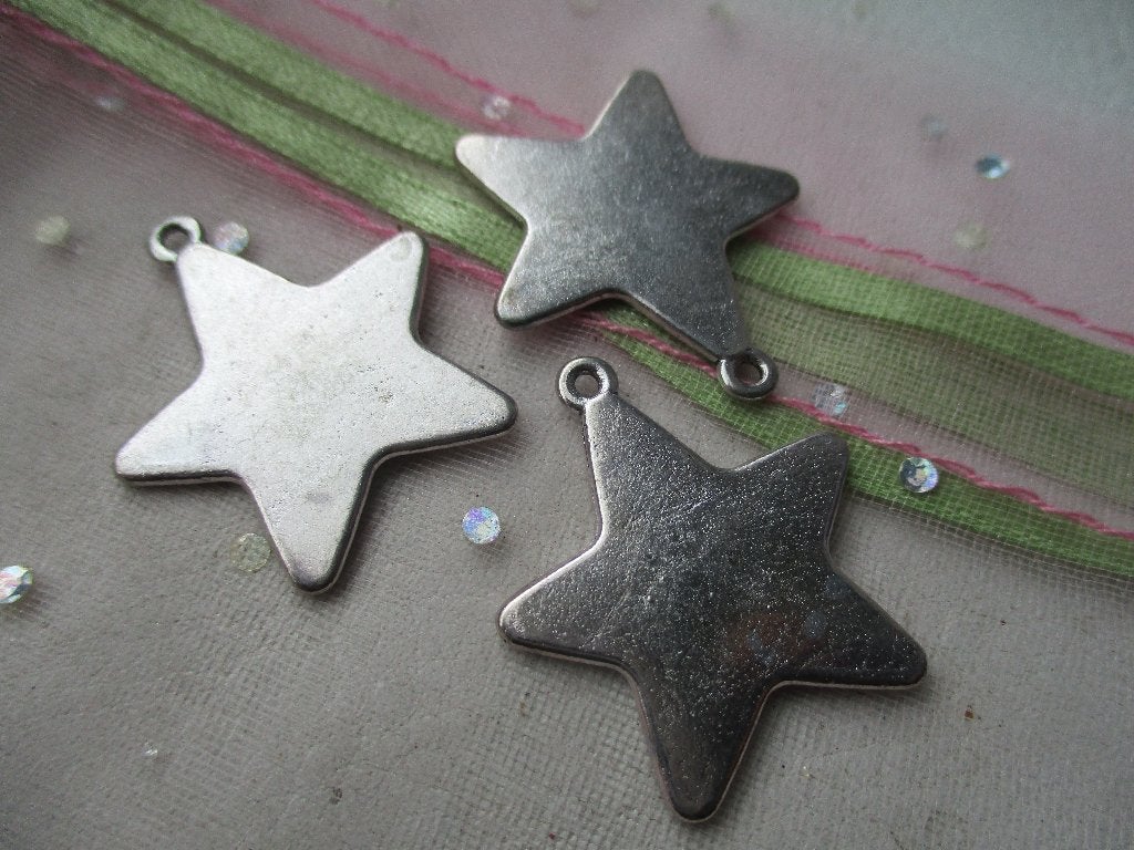 394/ grote tibetiaans zilveren ster bedels, Ophalen of Verzenden, Nieuw, Hanger