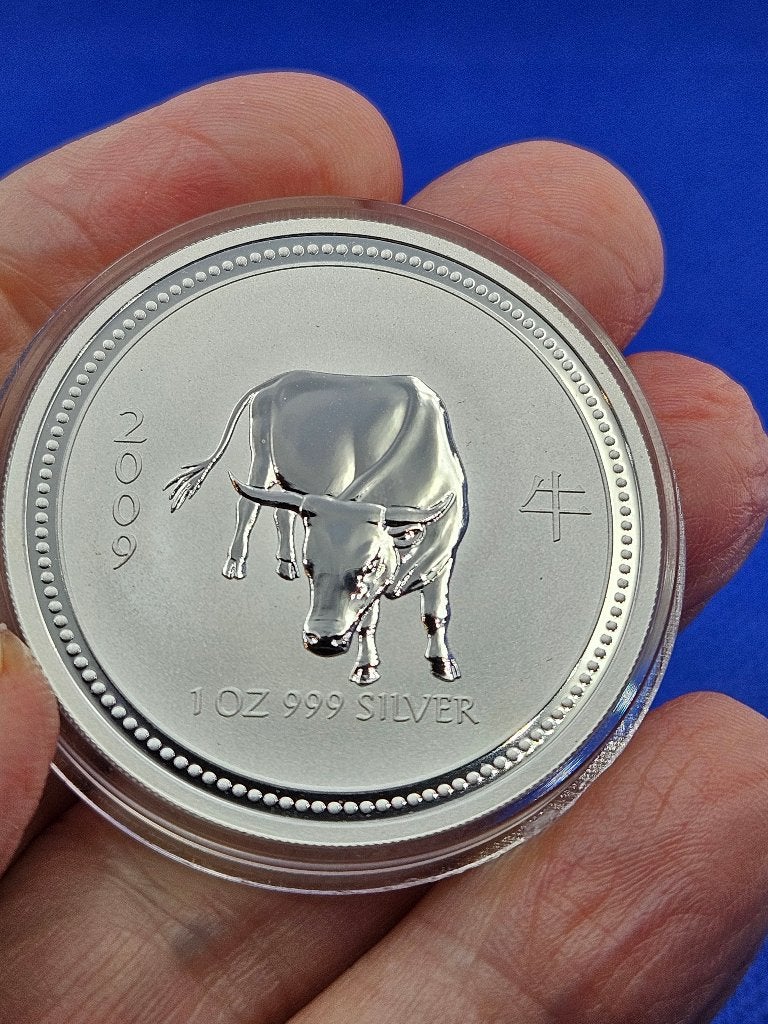 (10339)  AUSTRALIA  LUNAR II  OX 2009  ONE OUNCE, Ophalen of Verzenden, Losse munt, Zilver