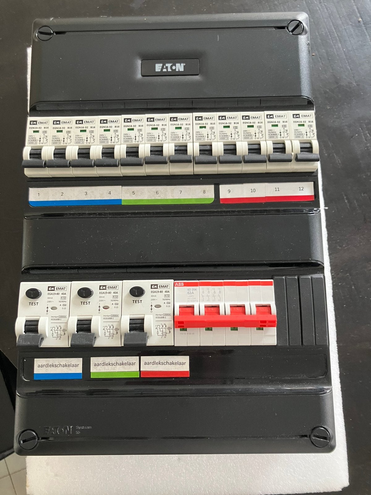 Emat 3 fase meterkast met 12 groepen, complete groepenkast, Ophalen of Verzenden, Zo goed als nieuw, Overige typen
