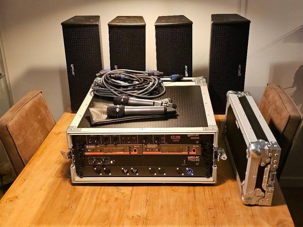 Complete PA set incl. 2x Sennheiser EW100 G3 receiver & mic, Ophalen, Nieuw, Instrumentmicrofoon