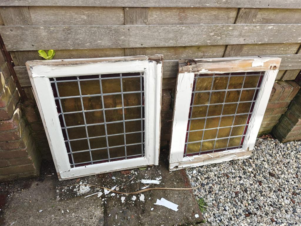Glas in lood, Doe-het-zelf en Verbouw, Glas en Ramen, Ophalen, Gevelraam of Ruit, Gebruikt, Minder dan 80 cm