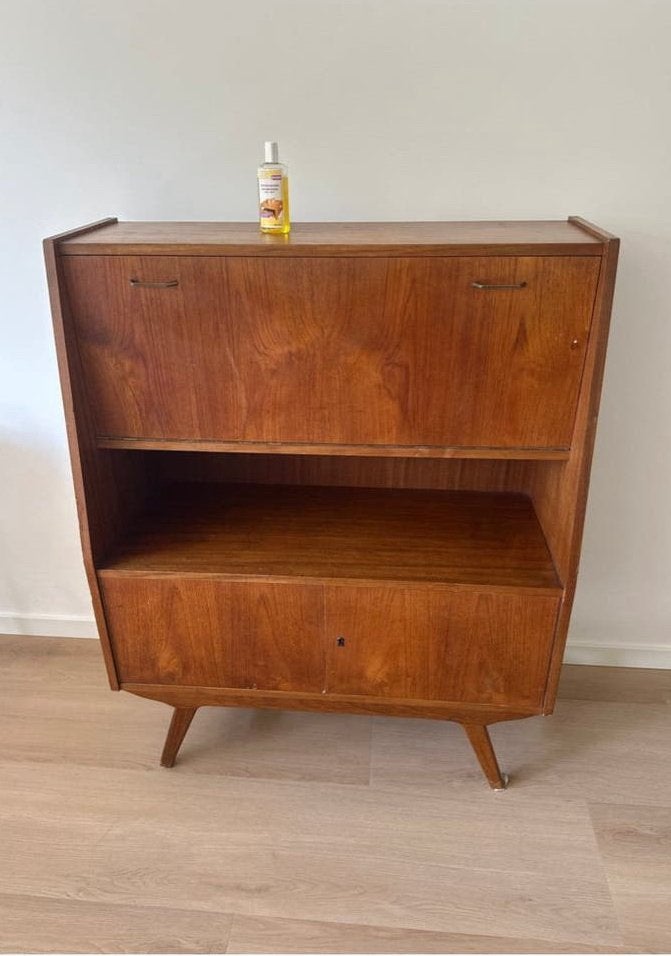 Vintage Teak Kastje met Sleutel - Retro Design, Ophalen