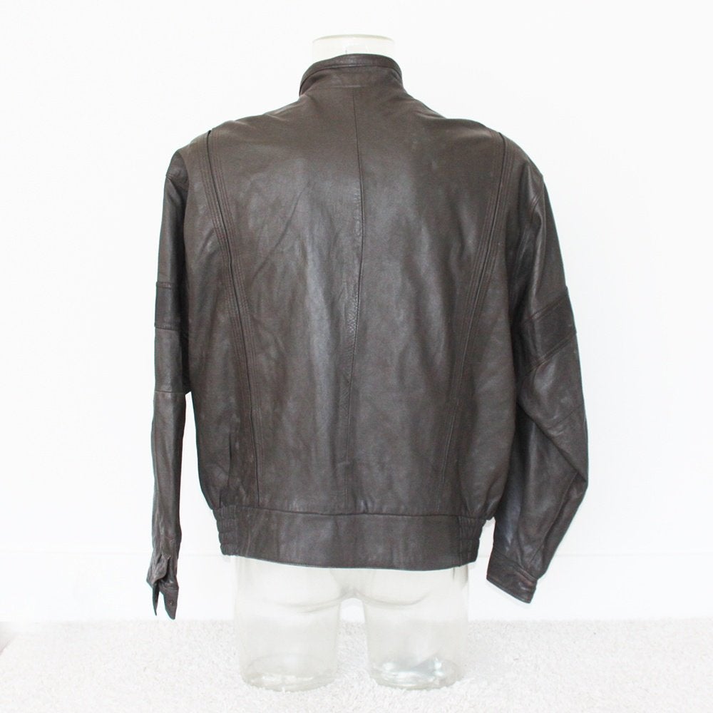 Mooie Leren Vintage Heren Jas286* (Maat 52) € 70,-, Maat 52/54 (L), Bruin, Vintage, Ophalen of Verzenden