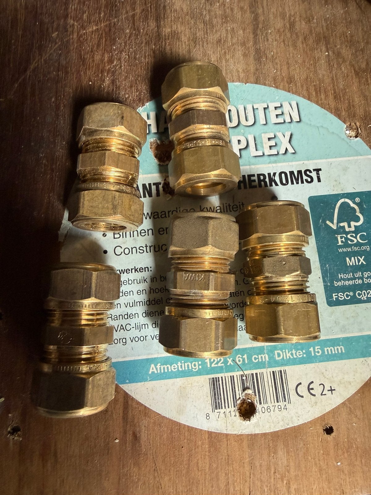 15 mm koperpijp en kopelingen, Ophalen, Nieuw