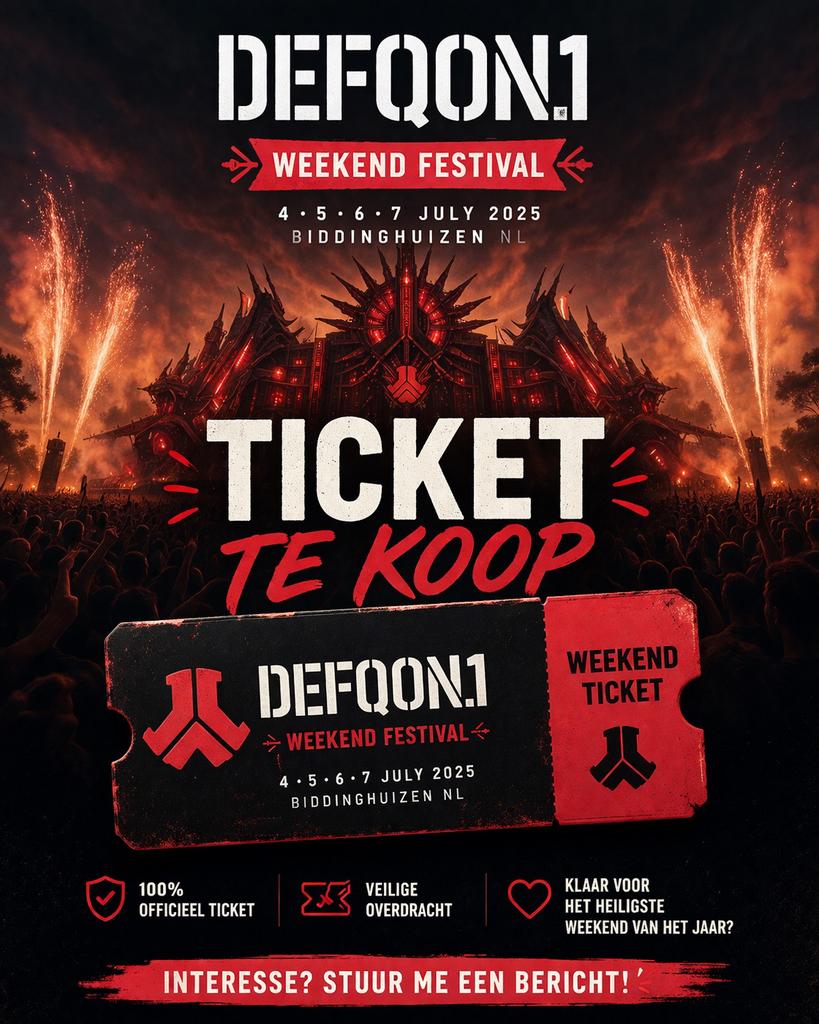 Defqon weekend ticket, Eén persoon
