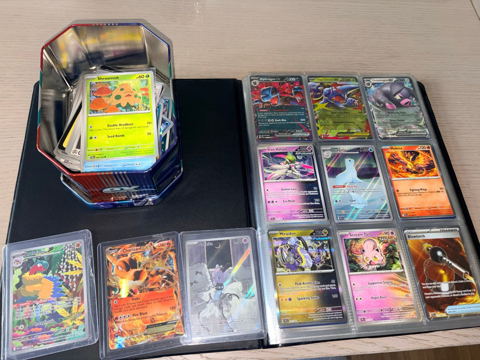 Pokémon kaarten: Charizard, Gothita en meer (incl. map), Ophalen of Verzenden, Nieuw, Meerdere kaarten
