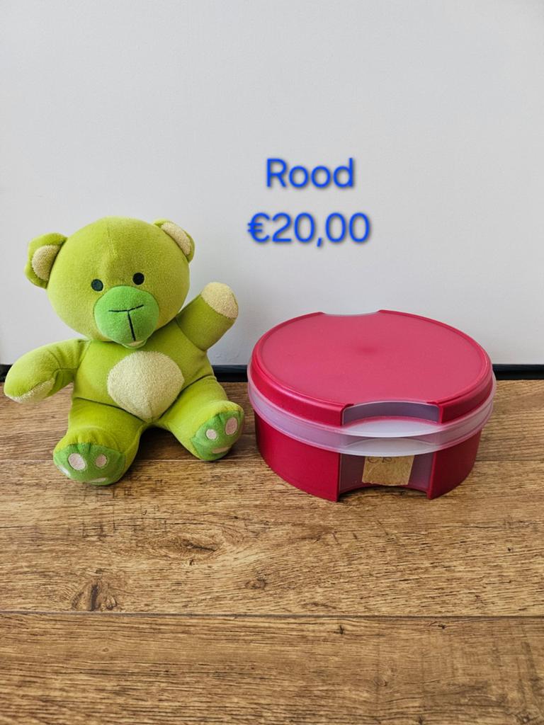 Tupperware rode vensterdoos koektrommel €20, Huis en Inrichting, Keuken | Tupperware, Gebruikt, Bak of Kom, Rood, Ophalen of Verzenden