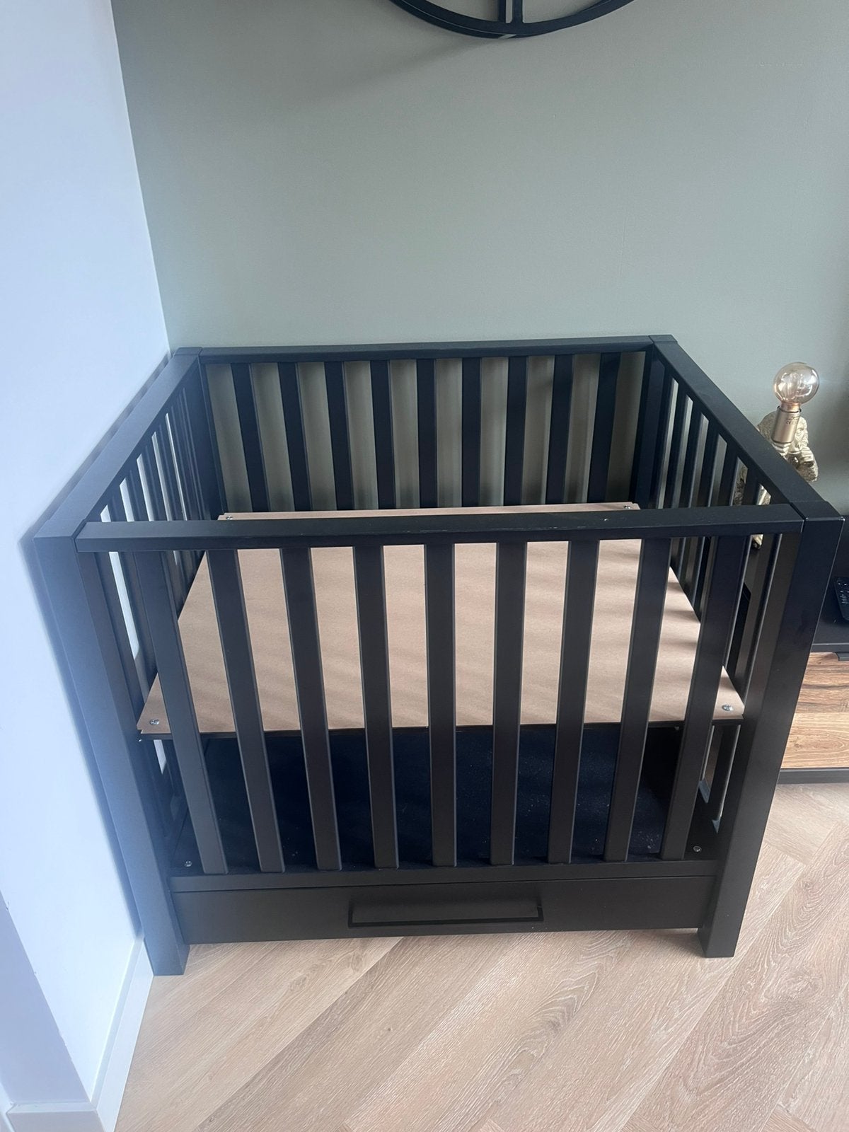 Baby Casper Box Met Lade II Mat Zwart, Ophalen, Gebruikt, Vierkant, Lade