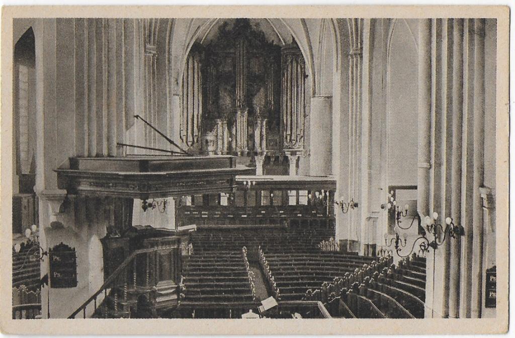 Y31 oude Ongelopen ansichtkaart Groningen Martinikerk, Ophalen of Verzenden, 1940 tot 1960, Groningen