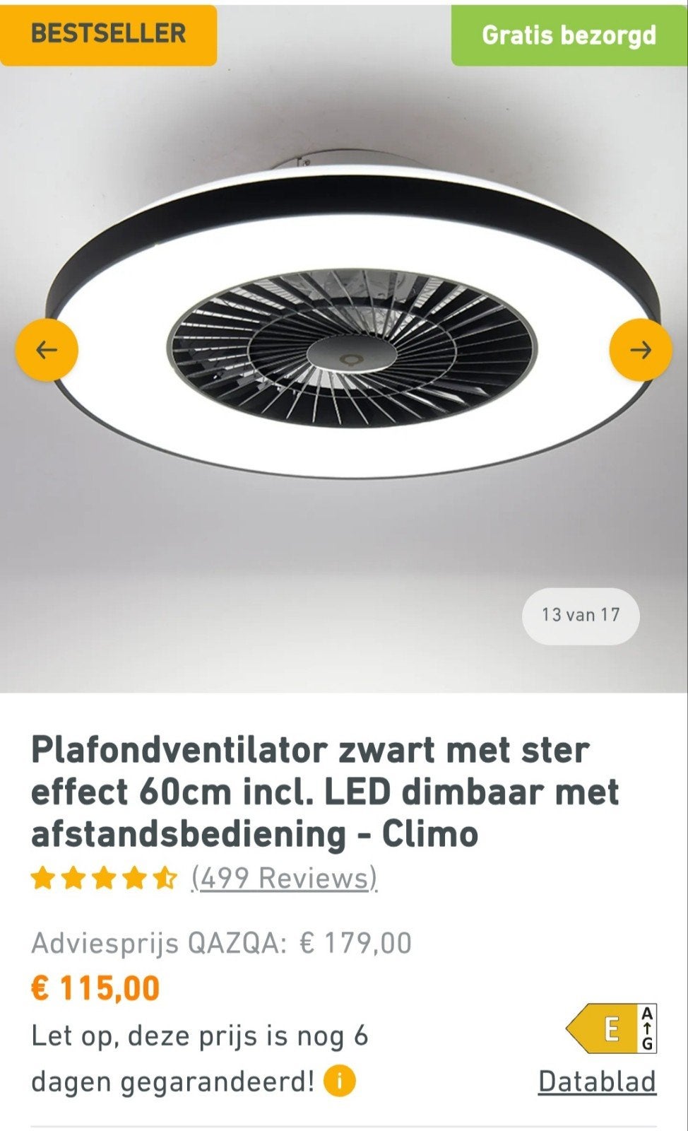 Qazqa plafondlamp en ventilator in een NIEUW IN DOOS, Ophalen of Verzenden, Nieuw