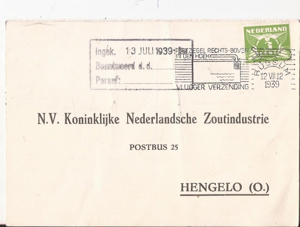 BUSSUM 1939 afz KEURING en SLACHTHUIDIENST, Verzamelen, Ophalen of Verzenden, 1920 tot 1940, Gelopen, Noord-Holland